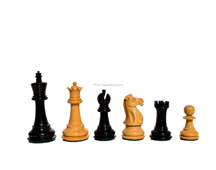 Fischer Spassky Series Chess Pieces<br>Boxwood & Ebony <br> 3.5" King.