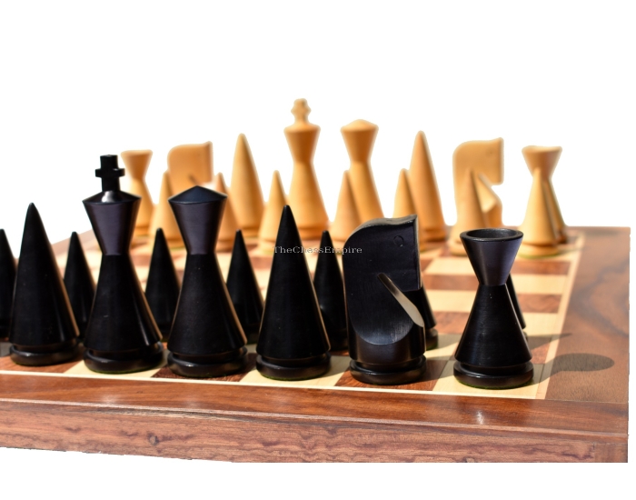 The Classic Art Series Chess set <br> Boxwood & Ebonized <br> 3.9" King with 1.75" Square Chess Board
