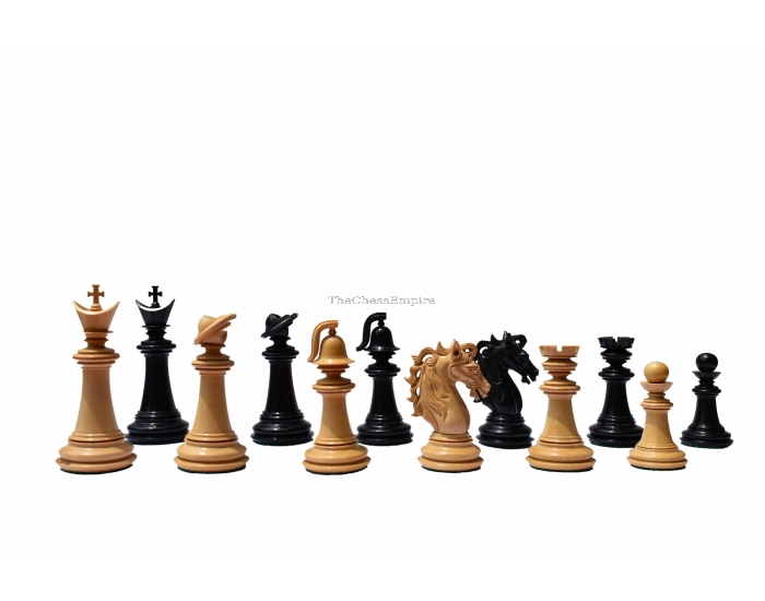 Limited Edition The Legendary Akhal-Teke Stallion chess pieces <br> Boxwood & Ebony <br> 4.5" King 