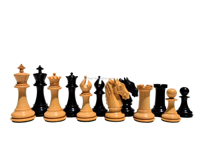Ambassador Series Chess Pieces <br> Boxwood & Ebony <br> 3.75" King
