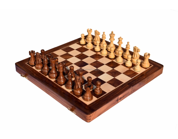 The American Series Chess Set <br> Boxwood & Sheesham <br> 3.75" King with 18" Chess Board