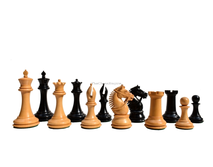 American Staunton Chess Pieces <br> Boxwood & Ebony <br> 4" King