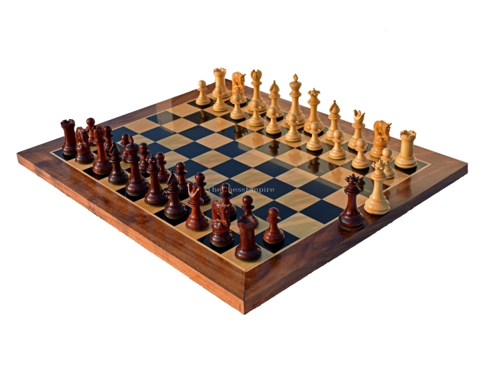 Archbishop & Chancellor ,Capablanca Chess Game,The Parker Bridle Series <br> Boxwood & Padauk <br> 4.25" King with 2.25" Square Collector Series 10x10 Chess Board 
