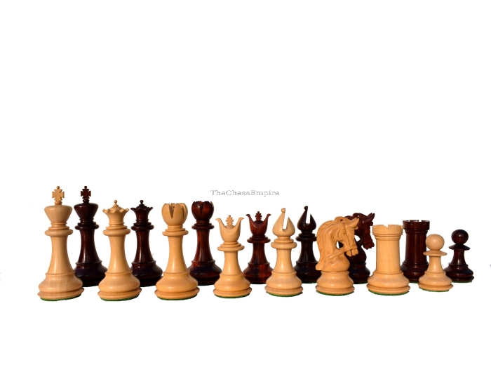 ArchBishop & Chancellor, Paker Bridle Series Chess Pieces <br> Boxwood & Padauk <br> Capablanca chess game <br> 4.25" KIng
