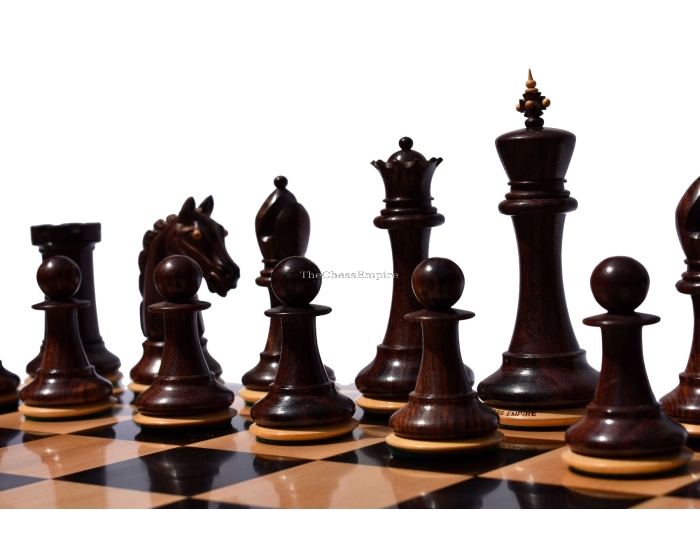 The Barbarian Knight Chess set <br> Boxwood & Rosewood <br> 4.4" King with 2.25" square chess board