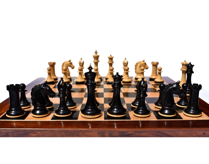 The Barbarian Knight Chess set <br> Boxwood & Ebony <br> 4.4" King with 2.25" square chess board