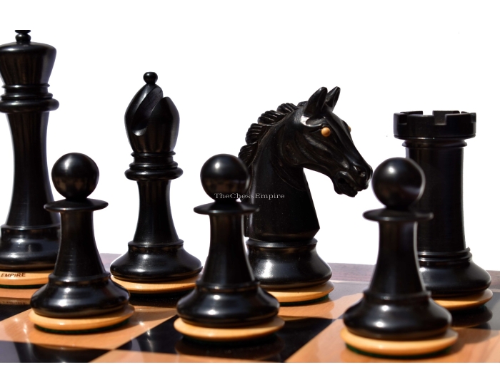 The Barbarian Knight Chess pieces <br> Boxwood & Ebony<br> 4.4" King 