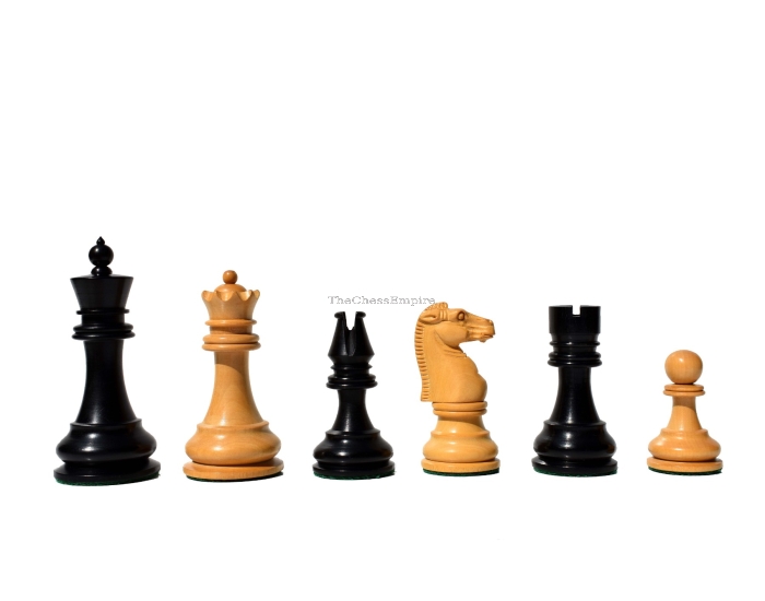 1891 British Imperial Series chess pieces reproduction<br> Boxwood & Ebony <br> 3.75" King 