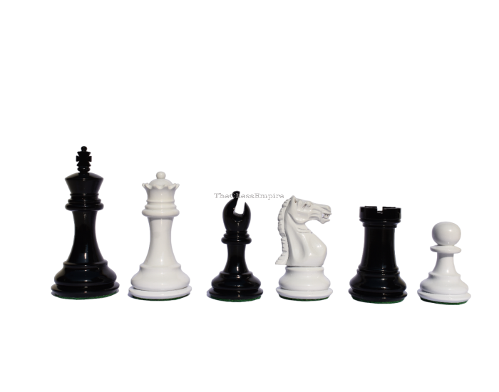 The Centurion Series White & Black Lacquere 3" King chess pieces