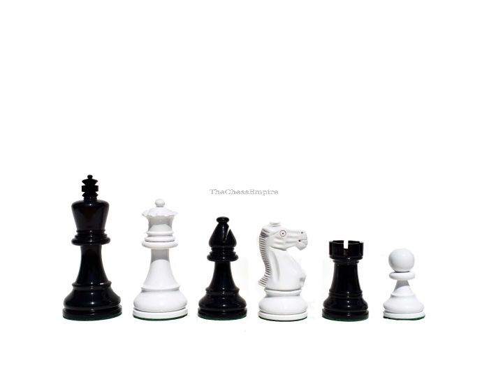 AIW-350 Series Chess Pieces <br>Ivory  White & Black Lacquered Boxwood <br> 3.75" King
