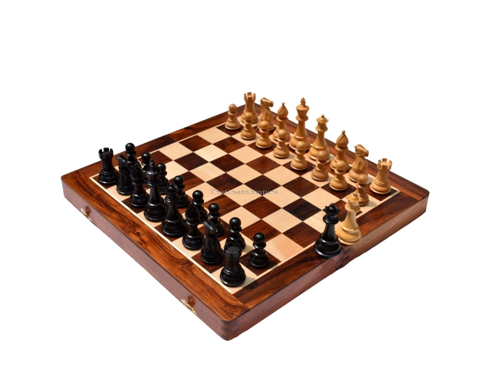 Classic Series chess set <br> Boxwood & Ebonized <br> 3.5" King