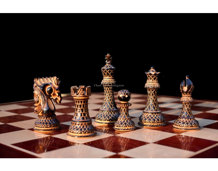 Limited Edition Designer Parker Series Chess Pieces <br> Boxwood Burnt High Glossy <br> 4" King