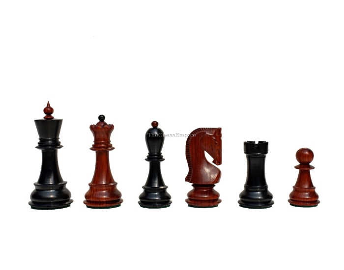 Zagreb 59 Series Chess Pieces <br> Ebony & Padauk <br> 3.9" King 