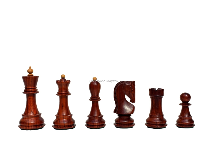 Zagreb 59 Series Chess Pieces <br> Boxwood & Padauk <br> 3.9" King 