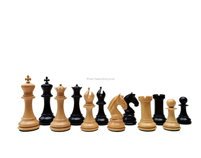 Arabian Series Chess Pieces <br> Boxwood & Ebony <br> 4.4" King