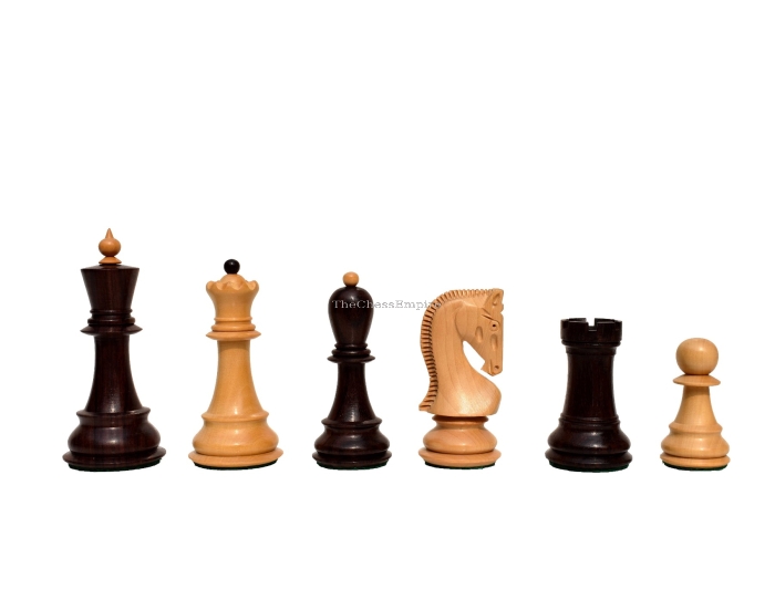 Zagreb 59 Series Chess Pieces <br> Boxwood & Rosewood <br> 3.9" King 