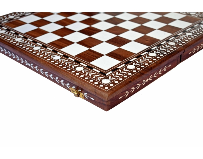 The Heritage Foldable handcrafted Chess Board <br> Sheesham wood with Rare Inlay workmanship 