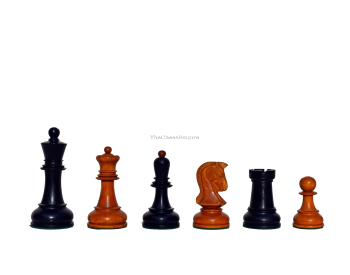 The Dubrovnik Series Chess Pieces <br> Antiqued Boxwood & Ebonized <br> 4" King