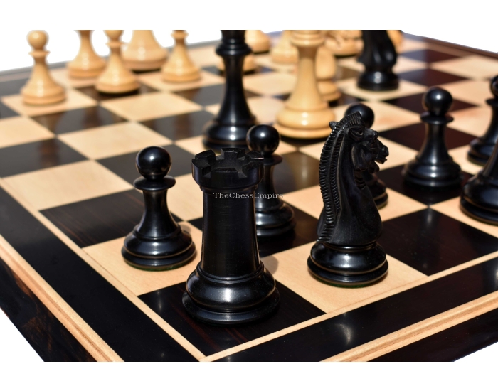 The Empire's Prestige Series chess set <br> Boxwood & Ebony <br> 4.4" King with 2.25" Square chess Board 
