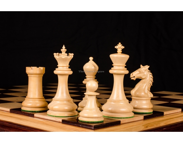 The Kings Crown Series Chess Pieces <br> Boxwood & Padauk <br> 4.25" King 