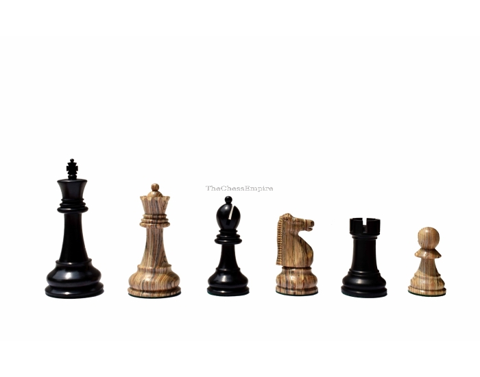 1972 Championship Fischer Spassky chess pieces <br> Compress wood & Ebonized <br> 3.75" King