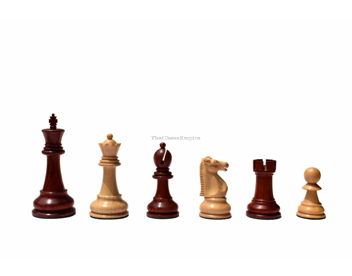 1972 Championship Fischer Spassky chess pieces <br> Boxwood & Padauk <br> 3.75" King