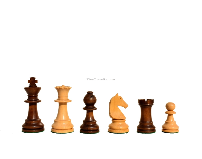 B210 Henri Chavet Series - 1980-1990 reproduction-Chess Pieces <br> Boxwood & Dark Antique Gilded <br> 3.625" King