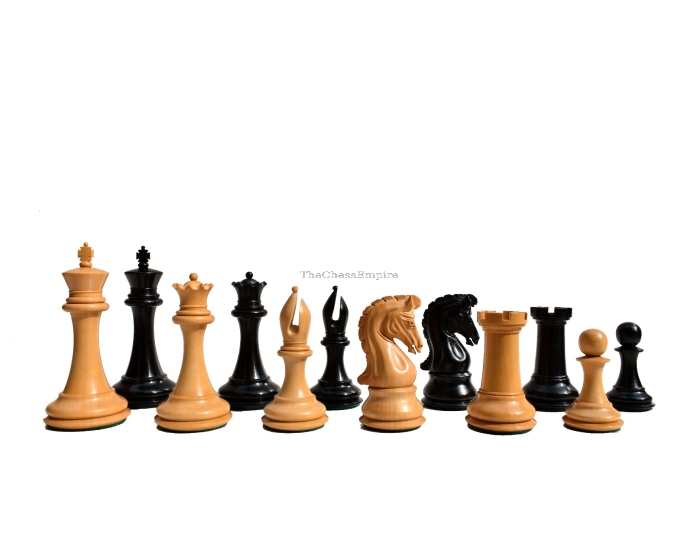 Imperial Series Chess Pieces <br> Boxwood & Ebony <br> 3" King
