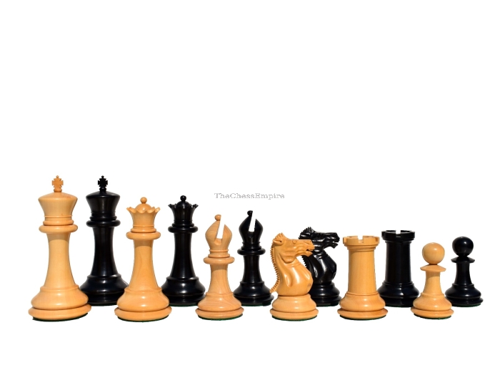 1849 Jaques exclusive Series staunton chess pieces <br> Boxwood & Ebony <br> 4.4" King