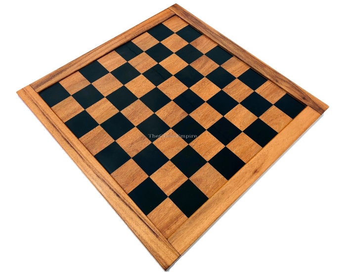 REF 1408 Jaques Chess Board Circa 1860-1880 Reproduction <br>  Golden Grain Sheesho & Ebony 