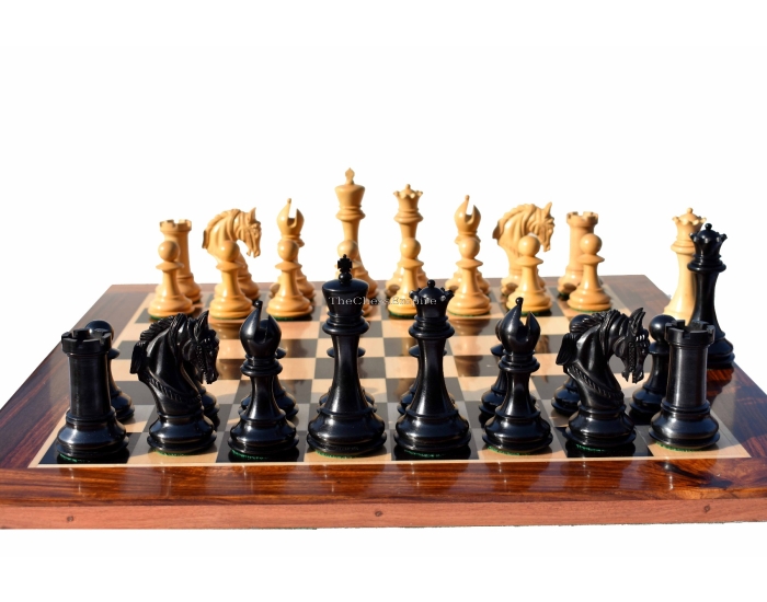 The Kings Arthur Series chess set <br> Boxwood & Ebony <br> 4.4" King with 2.25" square chess board