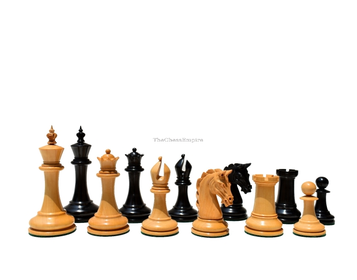 King George Series Chess Pieces <br> Boxwood & Ebony <br> 3.75" King