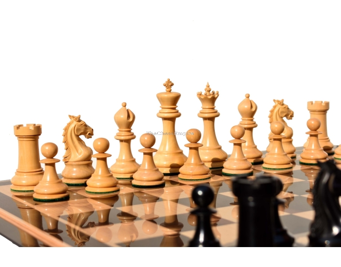 King's Crown Series Chess Pieces <br> Boxwood & Ebony <br> 4.25" King