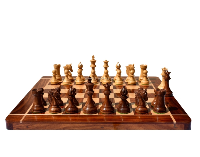 The Lord Wings Series <br> Boxwood & Sheesham <br> 4" King with 2" square chess board