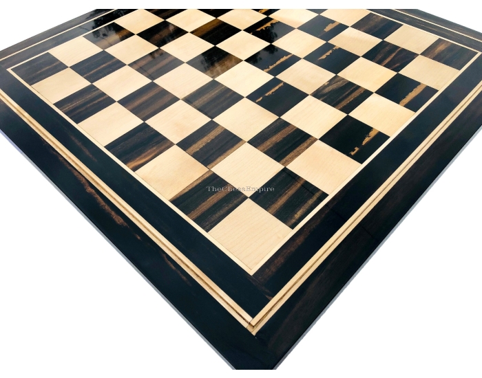 Royale Castle Series Luxury Chess Board <br> Maple & Stripped Ebony