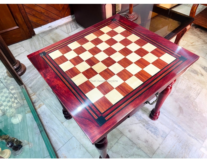 The Maharajah Chess Table <br> African Padauk  & Canadian Maple wood <br> 2.5" Square