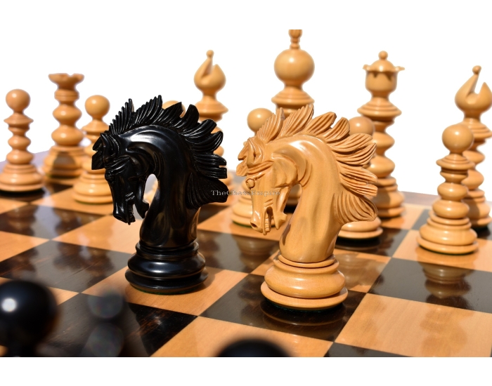 Designer Savano Series Chess pieces <br> Boxwood & Ebony Matte Finish <br> 4.4" King