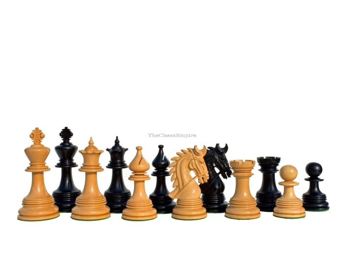 Bridle Staunton Chess Pieces <br> Boxwood & Ebony <br> 4.25" King