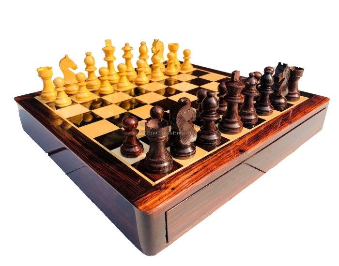Travel Magnetic Chess set  <br> Maple & Rosewood <br> 10" Square