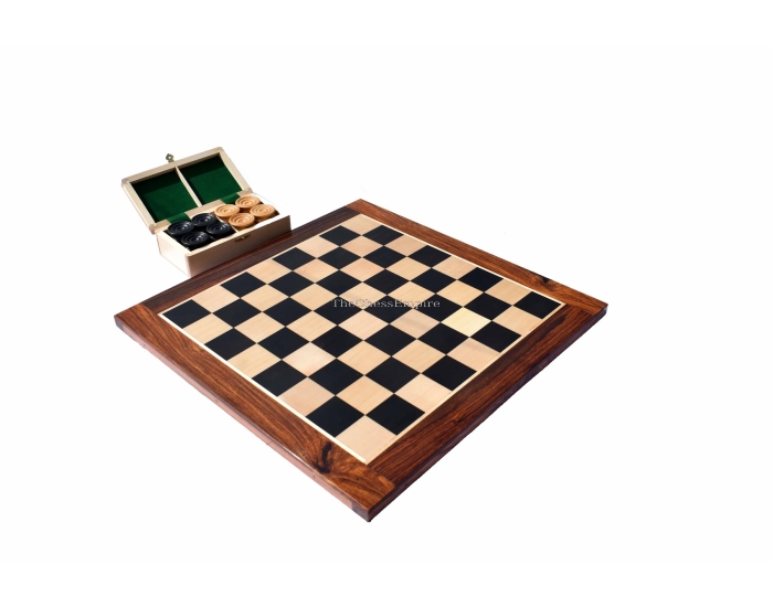 Tournament Series Checkers set Boxwood & Ebony <br> 1.75" with 2" square board