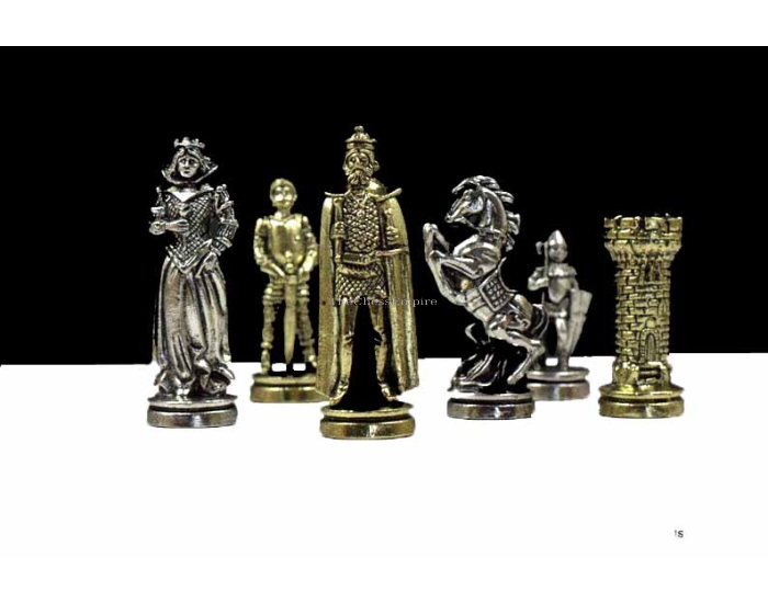 The Medieval Luxury Metal Chess Pieces Alloy Zinc 3.25" King