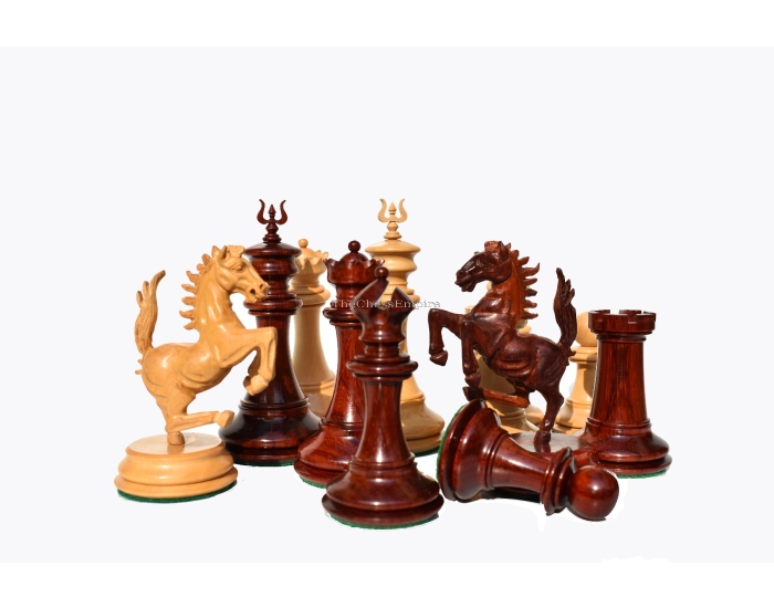 Ferrari Series Chess Pieces <br> Boxwood & Padauk <br> 4.4" King