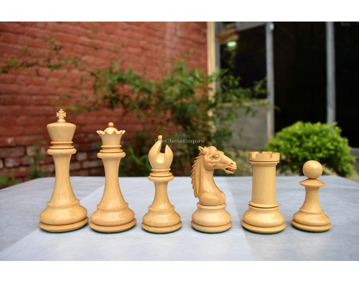 The Mustang Series Chess Pieces <br> Boxwood & Ebony <br> 4.4" King