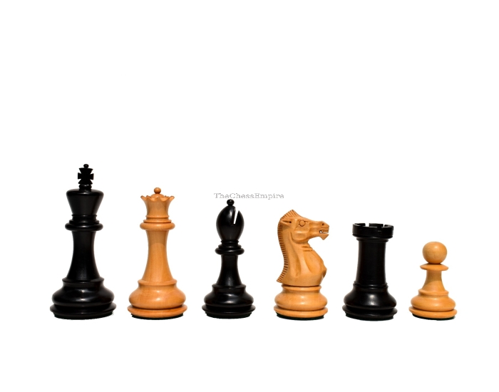 The Philidor Series Chess Pieces <br> Boxwood & Ebonized <br> 4" King
