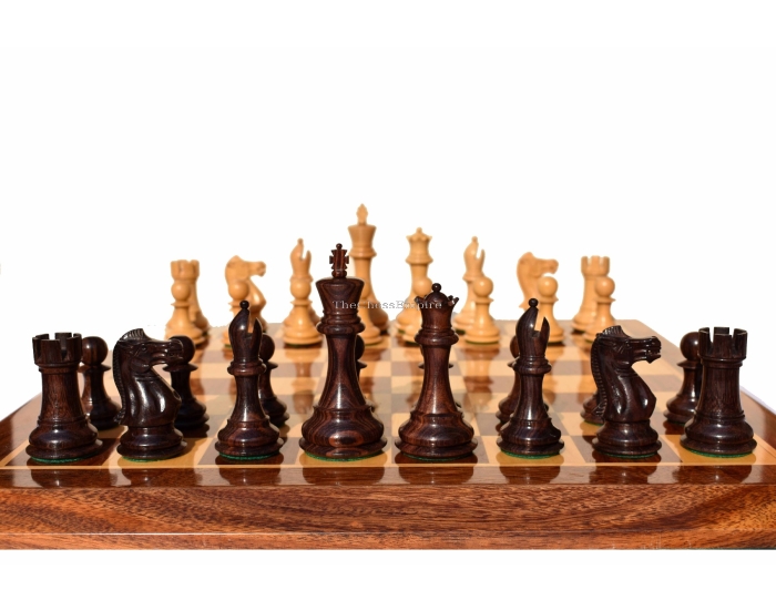 The Players Series complete chess set <br> Boxwood & Rosewood <br> 3.75" King with 2" square chess board