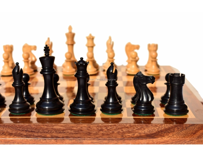 The Players Series complete chess set <br> Boxwood & Ebonized <br> 3.75" King with 2" Square chess board