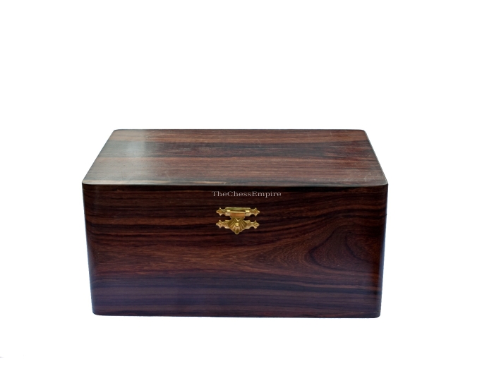 Rosewood Chess Storage Box <br> for 3.5" to 4.25" Chess pieces