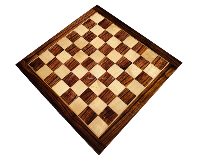 Tournament Series Flat Chess Board <br> Maple & Albizia Wood