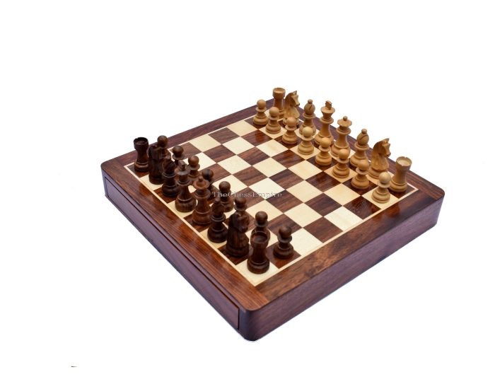 Travel Magnetic Chess set  <br> Maple & Sheesham <br> 5 Square 