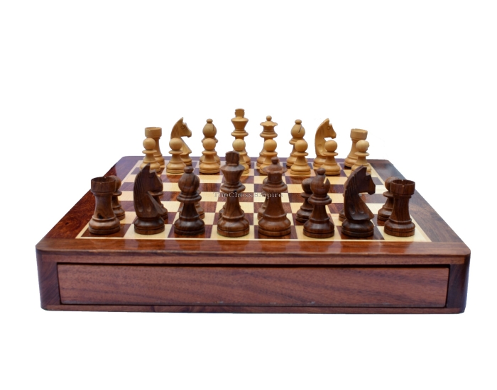 Travel Magnetic Chess set  <br> Maple & Sheesham <br> 14" Square 